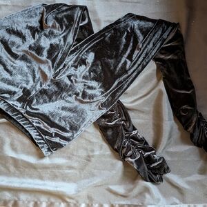 Luxurious Velvet Black Leggings